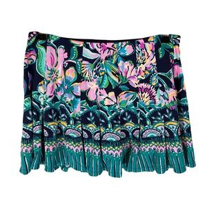 Lilly Pulitzer Luxletic Floral Pleated Skort Navy Pink Green XS UPF50+
Athletic